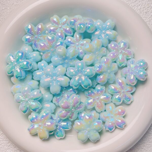 oly-7341e8a2228bd29fcdb0f409ba5bebec Wholesale Cherry Blossom Acrylic Luminous Beads Glitter Orange DIY Charms for KeychainsBag Accessories Jewelry Making Gift & Boutique Resale