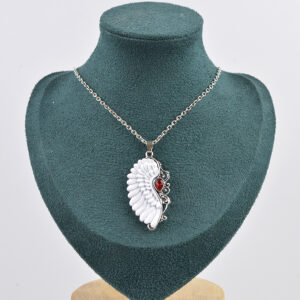 oly-734c8883eabbe62c7514fe3045b21344 Wholesale Zinc Alloy Antique Silver Angel Wings Ruby Red Pendant Necklace Women S Boutique Resale Jewelry