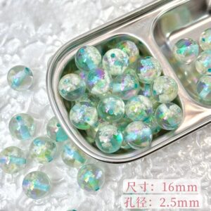 10-green round beads / See picture for size (sold by piece)