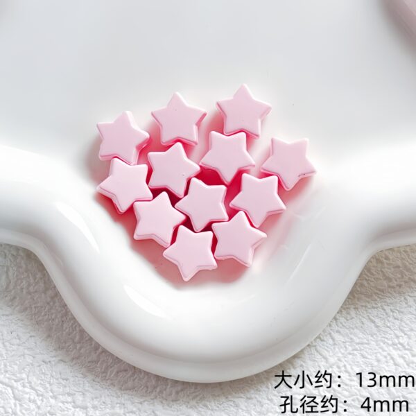 oly-73d7c6245ba129020306442d6fb33de7 Wholesale Colorful Painted Five Point Star Acrylic Beads DIY Accessory for Phone Charms Keychains Bag Charms Gift or Boutique Jewelry Craft