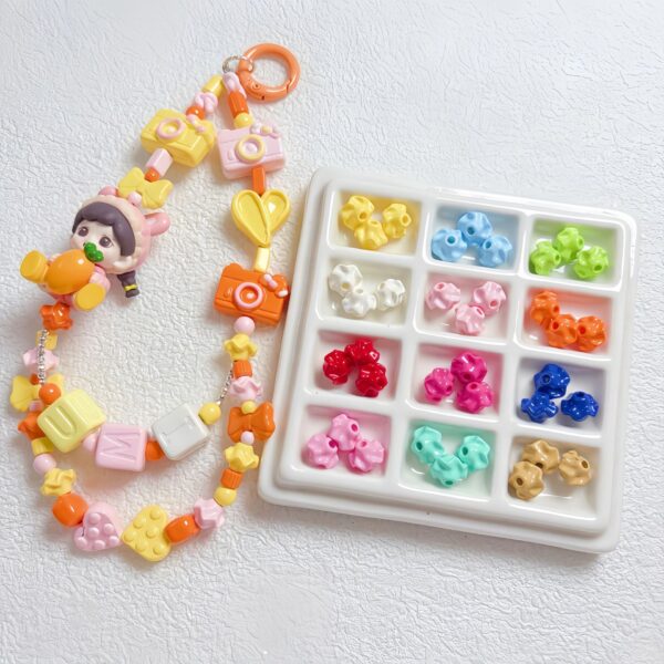 oly-73e3193024a2492b85f4a855a448c5a5 Wholesale Acrylic Painted Ruffle Beads for DIY Phone Charms Keychains Jewelry Making Fashion Accessory