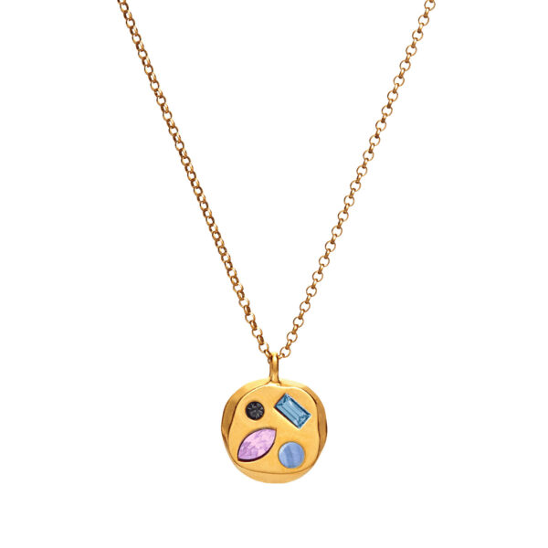oly-73e7f234fc185d5587d78286e96e5704 Wholesale Titanium Steel Colored Zircon Mom Necklace December Birthstone Choker Chic Fashion Accessory