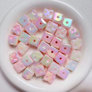 05-two-color luminous light pink / The size is about 14mm, and the aperture is about 3.5mm