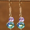 Wholesale Retro Green Purple Gemstone Drop Earrings For Women Party Wear Fashion Accessory Gift