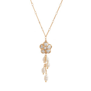 Flower Pearl Tassel Necklace
