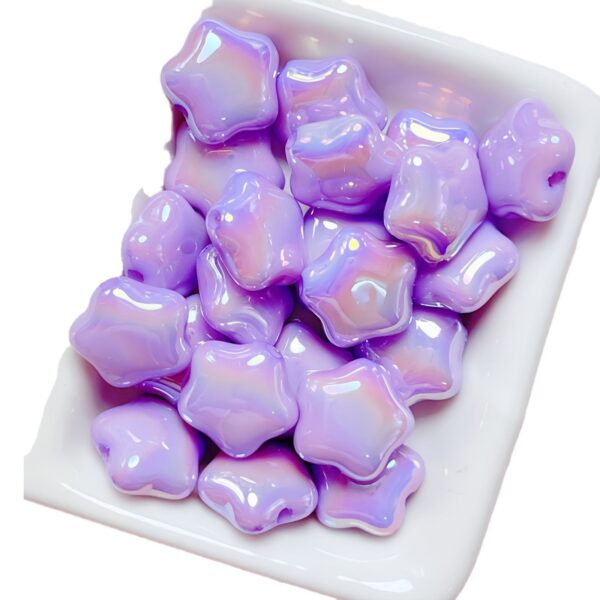 oly-747fd2d108da5b09cf6b5ff54ac481d7 Wholesale Acrylic UV Plated Light Purple Chubby Star Beads for DIY Jewelry Phone Charm Necklace Craft Accessories