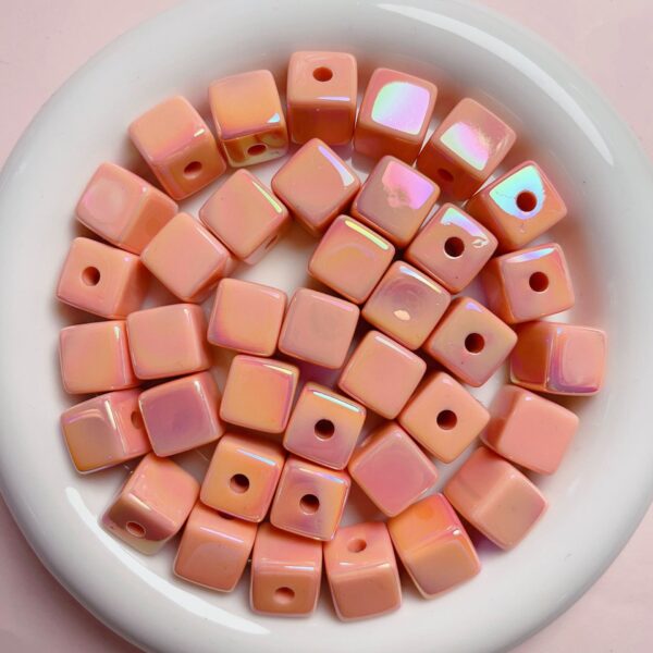 Wholesale Electroplated Acrylic Square Beads (14mm) for DIY Phone Straps, Keychains & Hair Accessories – Trendy Craft Supply