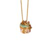oly-750161c9926cd00987d8d8c576641a7c Wholesale Gift Box Shape Pendant Necklace With Bow Painted Decorative Design Chic Jewelry Accessory For Mom