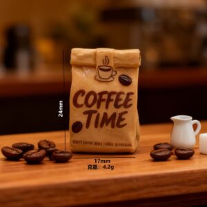 Simulated coffee bag / Resin material, there are real photos on the details page