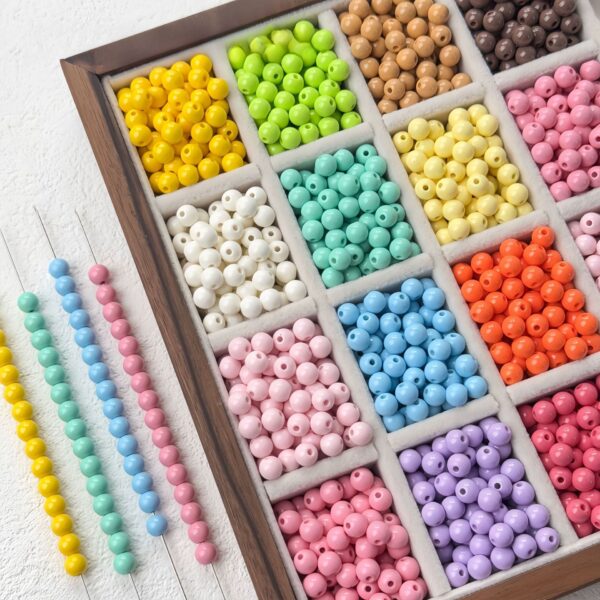 oly-7543aaaec932ca25fcf5ed77128a3cfb Wholesale Acrylic Baking Paint Colorful Round Loose Beads for DIY Jewelry Making Phone Charm Bracelet Craft Supply