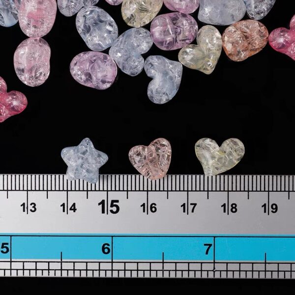 Wholesale 50pcs Acrylic Semi-Transparent Candy Color Heart Star Loose Beads for DIY Bracelet Pendant Jewelry Making
