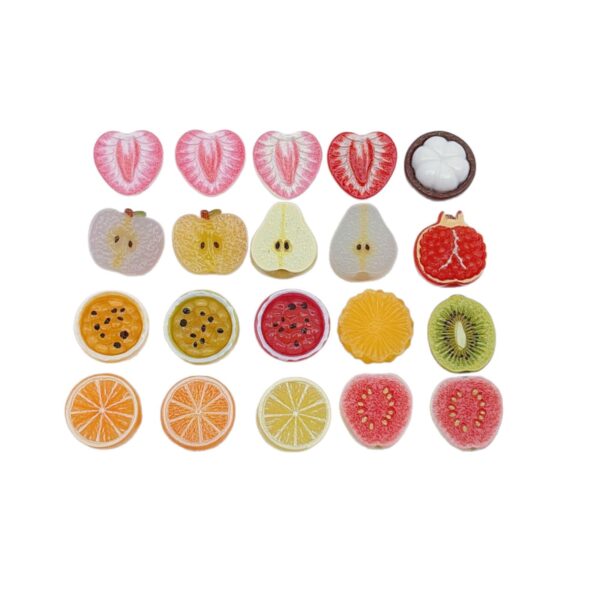Wholesale Half-Cut Fruit Resin Charms DIY Phone Case Keychain Decorative Fashion Accessory Boutique Gift
