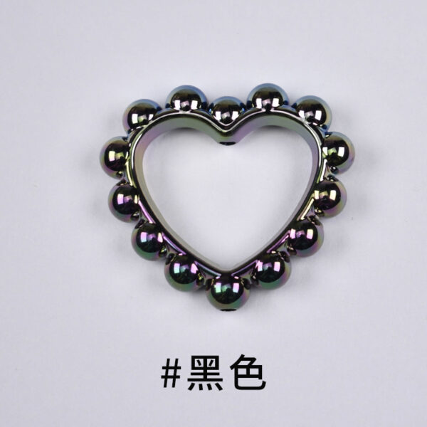 oly-75cb4126d07e7119a4c180751b2a338b Wholesale Trendy Acrylic Love Heart Ring Loose Beads DIY Keychain Pendant Black Electroplated Bag Charm and Jewelry Accessory