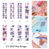oly-7643d986c3482746502d277d0e93dabb Wholesale 2/8/16pcs Cute Blue Creature Heart Floral Print Pen and Bookmark Stickers UV DTF Wraps OLY Exclusive