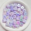 oly-7671d0d2821fd4618d35939783b159a1 Wholesale UV Colorful Starry Night Luminous Acrylic Cheese Square Loose Beads for DIY Phone Charm Necklace, Fashion Accessory, Party Gift Boutique