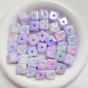 03-two-color luminous light purple / The size is about 14mm, and the aperture is about 3.5mm