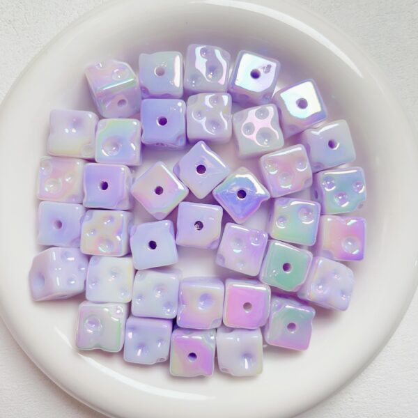oly-7671d0d2821fd4618d35939783b159a1 Wholesale UV Colorful Starry Night Luminous Acrylic Cheese Square Loose Beads for DIY Phone Charm Necklace, Fashion Accessory, Party Gift Boutique