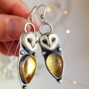 Wholesale Retro Owl Cat Eye Alloy Earrings Chic Gift For Women