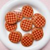 oly-76b4d34341b216fc708d11e3eb122cf3 Wholesale Checkerboard Acrylic Round Beads Coffee Color DIY Jewelry Making Bag Charm Keychain Phone Accessories