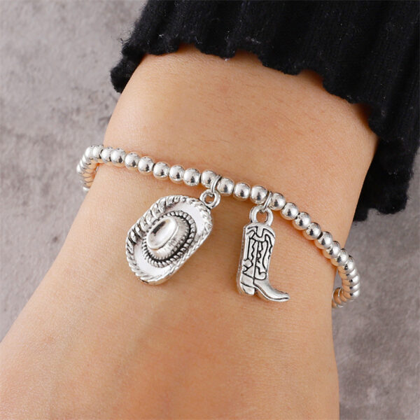 oly-76be4edd24e7eb026e72175918bf2e8e Wholesale Western Cowboy Hat And Boot Bracelet Trendy Fashion Accessory For Anniversary Gift