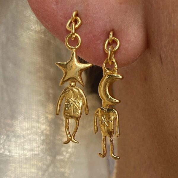 oly-76c5dc62b7935c07d21aef8f97e9f225 Wholesale Star Moon Cartoon Pendant Earrings Vintage Alloy Chic Jewelry Accessory For Women Party Wear Gift