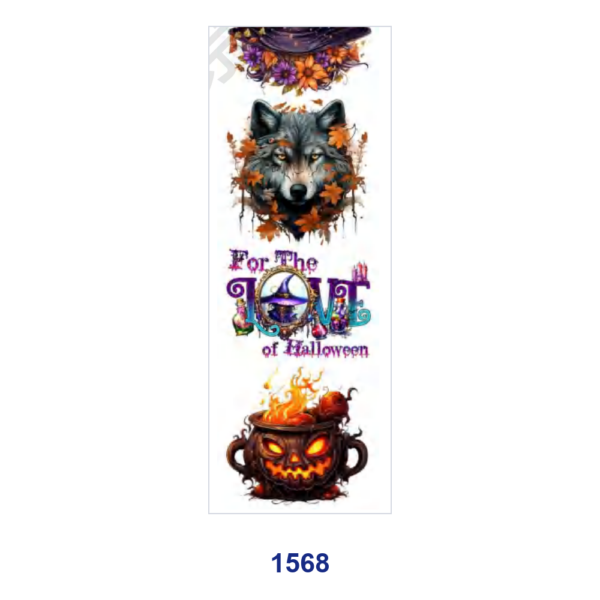 oly-76d92aae3ca7a3d26c8cc127ad4c94df Wholesale 2/8/16pcs Halloween Pumpkin Witch Haunted House Wolf Spooky Cupcake Quote Art Print Pen and Bookmark Stickers UV DTF Wraps OLY Exclusive