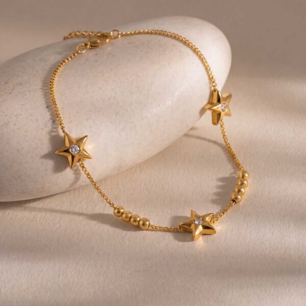 Wholesale Stainless Steel Bracelet With Love Heart And Star Knot Design Unisex Everyday Jewelry