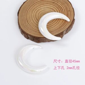 16 - top & bottom hole - white / Size is about 35 * 47mm, aperture is about 2.9mm
