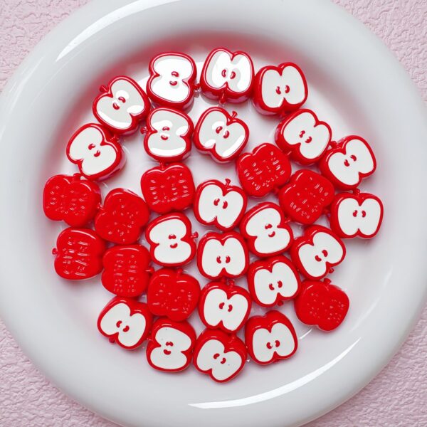 Wholesale Trendy Red Acrylic Beads for DIY Phone Charms Bag Hanging Accessories