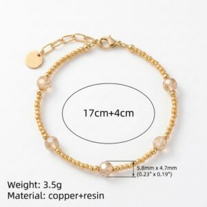 13 Light Brown Beaded Bracelet