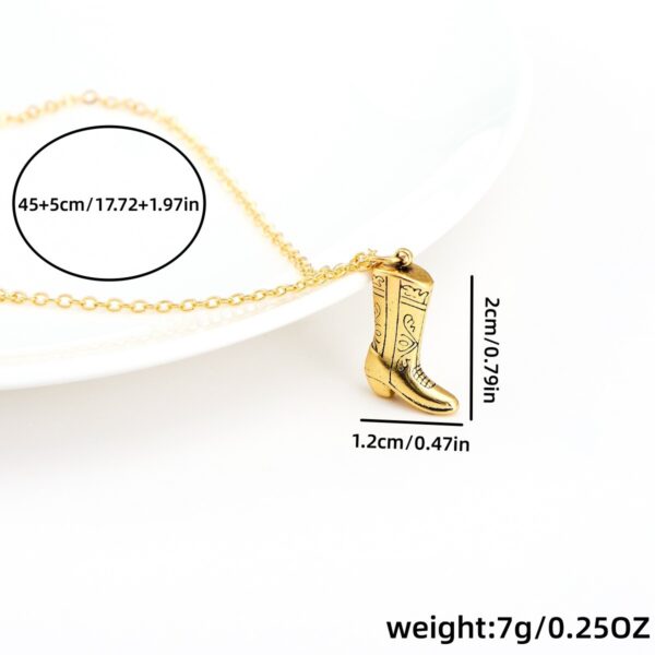 Wholesale Retro Cowboy Boot And Mushroom Abstract Face Collarbone Necklace Zinc Alloy Electroplated Ball Chain Trendy Gift
