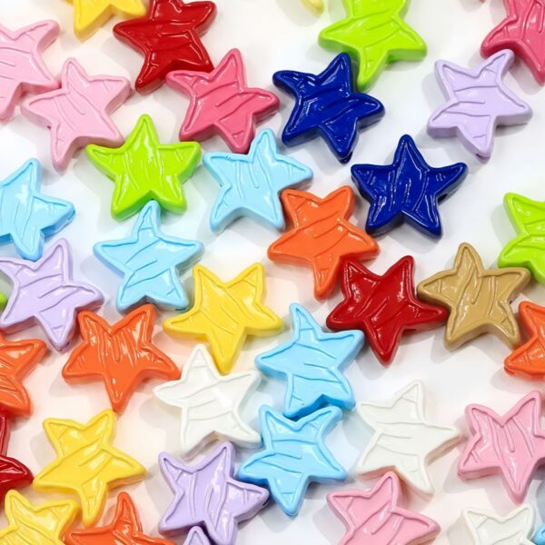 oly-782d319d9f68caaa7fba3afeb4b04aea Wholesale Chic Oil-Painted Star Acrylic Beads, Baked Enamel Finish, DIY Phone Charm & Keychain Accessory
