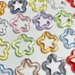 Wholesale 30mm Clear Acrylic Hollow Star Loose Beads for DIY Jewelry, Phone Charms, Car Hanging - Stylish Jewelry Accessory, Boutique Resale