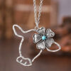 Wholesale Retro Geometric Hollow Flower Zodiac Pendant Necklace In Zinc Alloy Trendy Jewelry Accessory For Resale