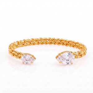 Waterdrop Zircon Double-Layer Twisted Bangle