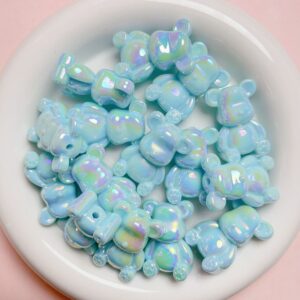 A182-07-solid light blue / The size is about 24*34mm, the aperture is about 2.8mm
