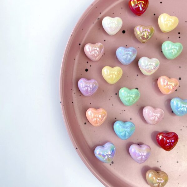 Wholesale UV-Plated Acrylic Butterfly Heart Beads for DIY Phone Chain Keychain Craft Supply