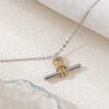 oly-7911b30d57b9fb3237c7675554e3e23a Wholesale Minimalist Copper Knot Necklace With T Shaped Lock Trendy Everyday Jewelry Accessory For Boutique Resale