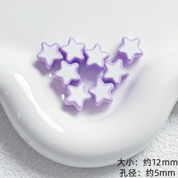 oly-79285ba487bdd84e33e055f705e85262 Wholesale Acrylic Painted Two Tone Star Loose Beads 12mm Large Hole for DIY Phone Chain and Jewelry Making