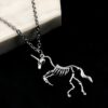 oly-796087676cebf63bfd2fa6fbbc0a9e05 Wholesale Trendy Simple Unicorn Skeleton Earrings And Necklace Set Ancient Silver Zinc Alloy Hollow Design Fashion Jewelry Accessory For Resale