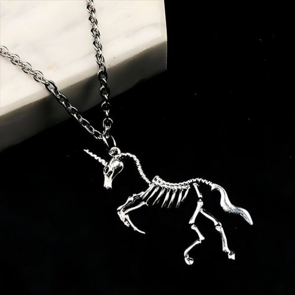 oly-796087676cebf63bfd2fa6fbbc0a9e05 Wholesale Trendy Simple Unicorn Skeleton Earrings And Necklace Set Ancient Silver Zinc Alloy Hollow Design Fashion Jewelry Accessory For Resale