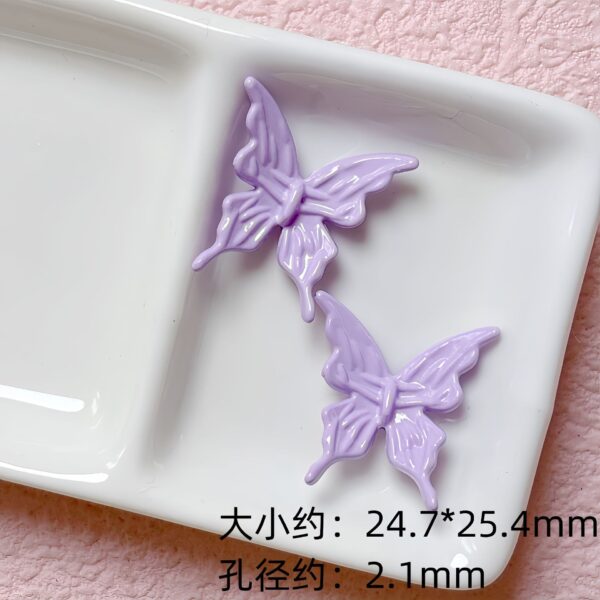 oly-79bc28453d7a273f583303b819992a24 Wholesale Stylish Acrylic Painted Butterfly Loose Beads for DIY Jewelry Making, Multicolor Fashion Accessory for Bracelet Necklace Phone Charm