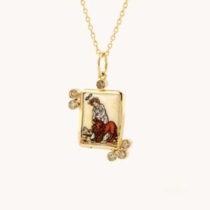 Man and red lion necklace