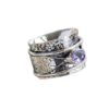 oly-79d12a4c304f62a22da8fa1e88b8920d Wholesale Vintage Style Flower Ring For Women Amethyst Accent Alloy Silver Tone Everyday Fashion Accessory