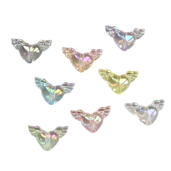 oly-79ea9e794caa894f8b8e814cb9ba856a Wholesale UV Plated Transparent Angel Heart Acrylic Beads for DIY Phone Charms Keychains Boutique Resale
