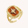 oly-7a3b4988555a11840a60ffb9b9e2724a Wholesale Copper Red Bohemian Star Tarot Ring Adjustable Size Fashion Accessory