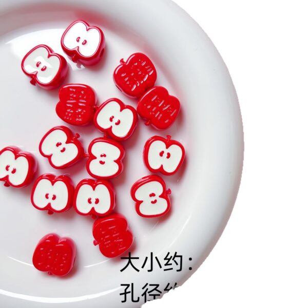 Wholesale Trendy Red Acrylic Beads for DIY Phone Charms Bag Hanging Accessories