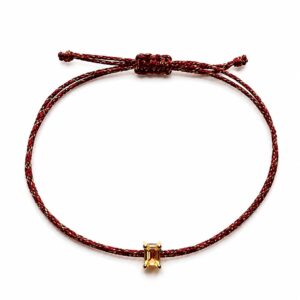 Red gold rope square yellow zirconium bracelet