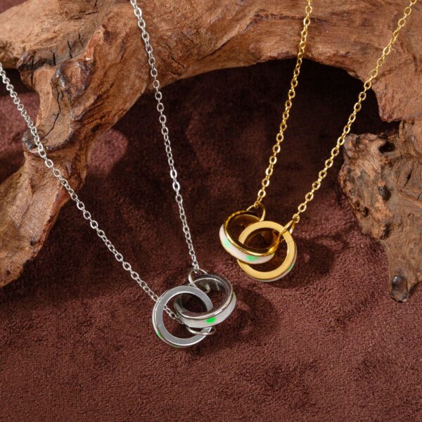 Wholesale Titanium Steel Opal Asymmetrical Choker Necklace Chic Jewelry Accessory For Boutique Resale