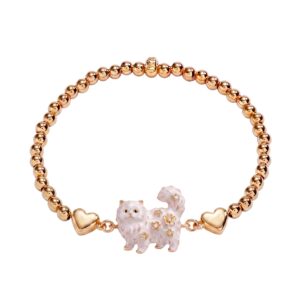 Flower long hair persian cat elastic bracelet